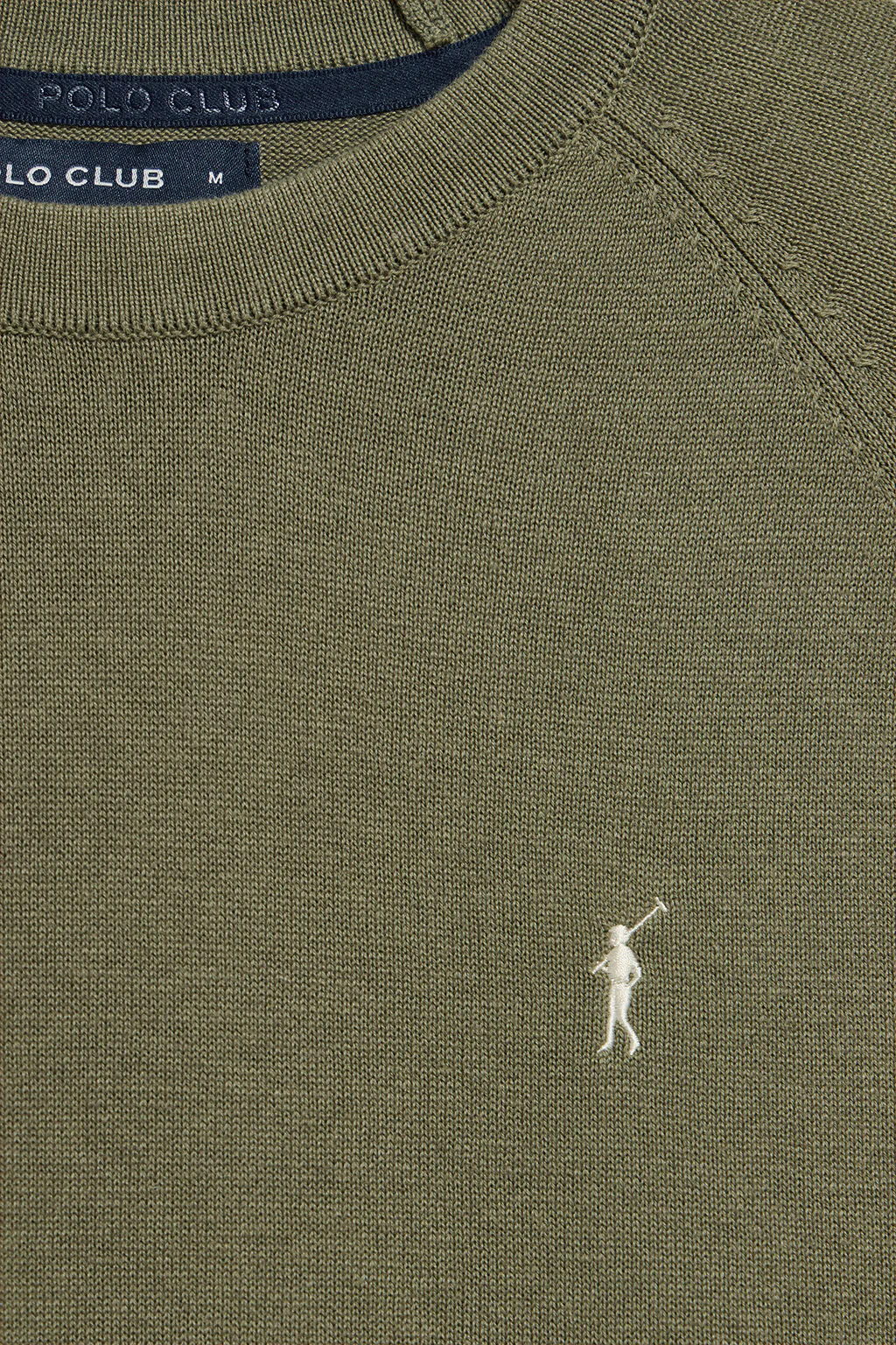 Jersey verde claro de lino y algodón con cuello redondo y bordado Rigby Go - Image 6