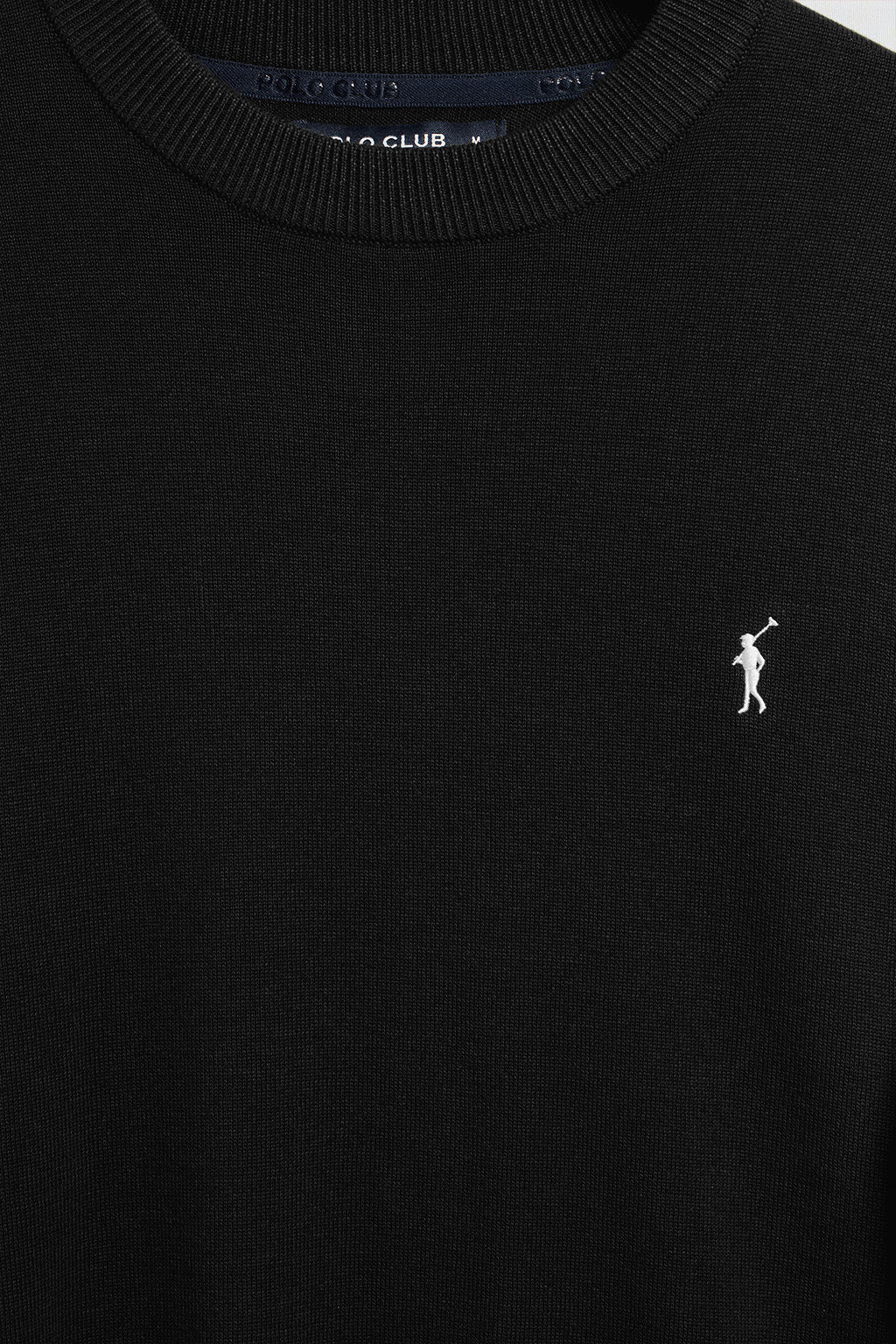 Jersey de punto negro con cuello redondo y logo bordado Rigby Go - Image 6