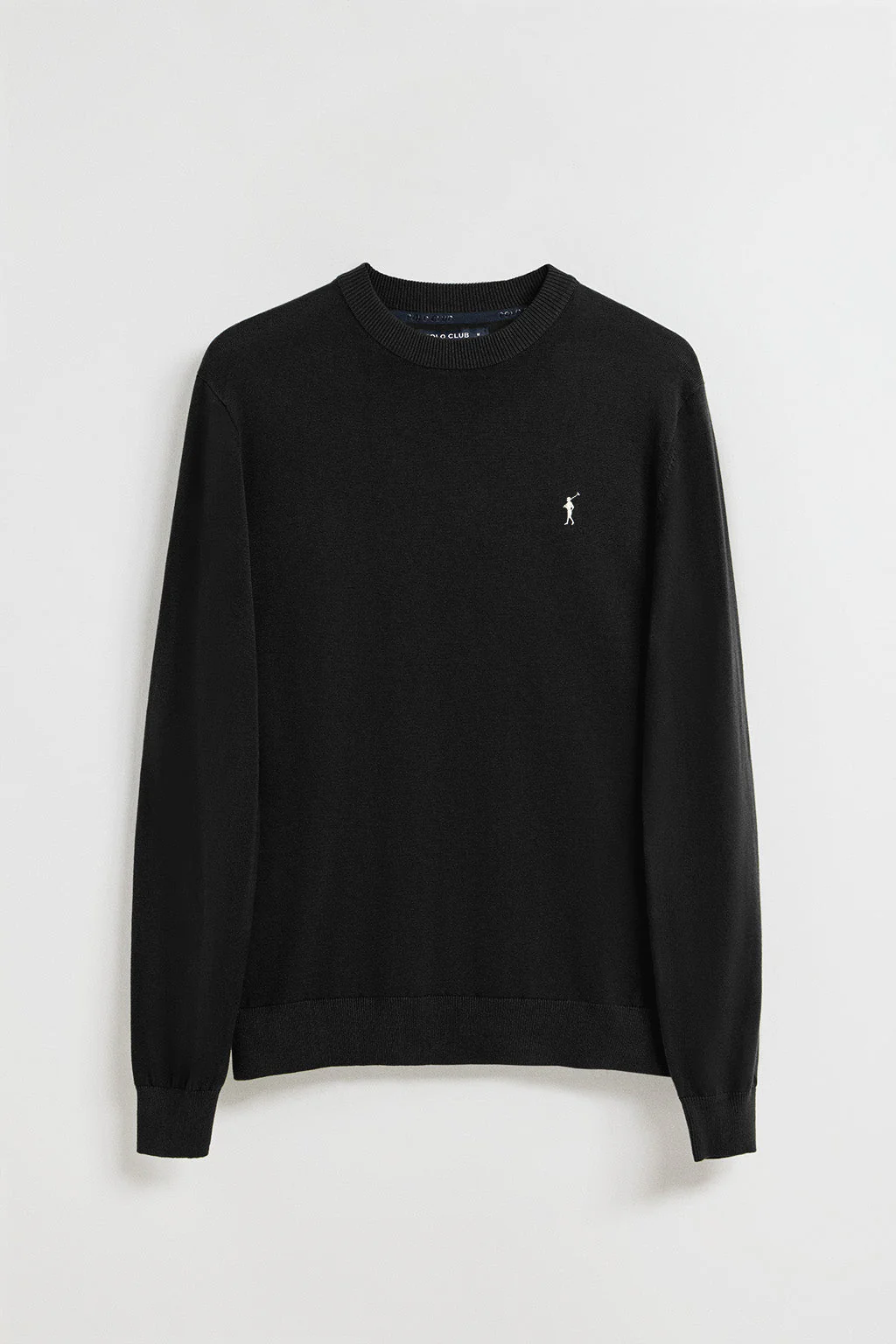 Jersey de punto negro con cuello redondo y logo bordado Rigby Go - Image 8