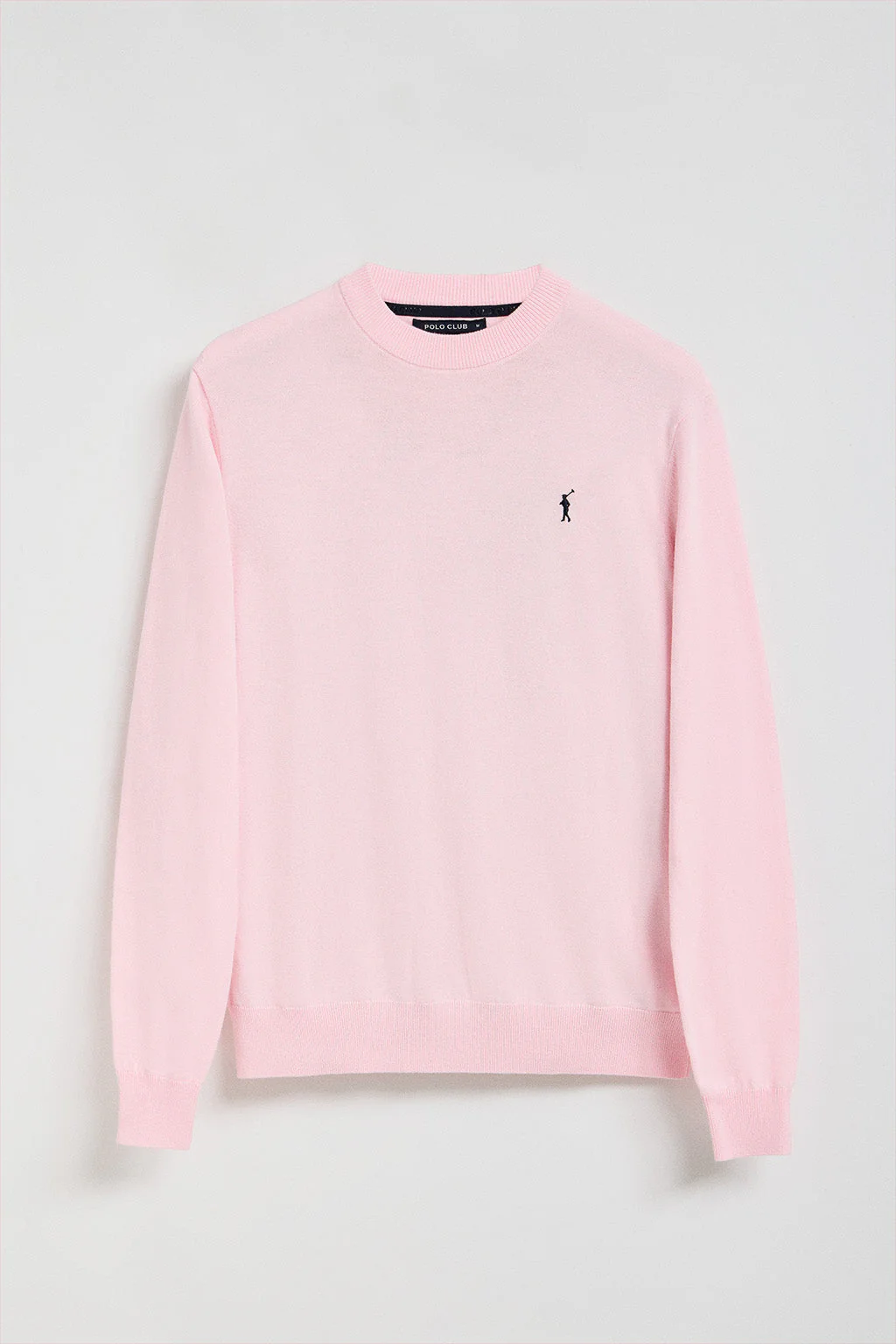 Jersey de punto rosa con cuello redondo y logo bordado Rigby Go - Image 7