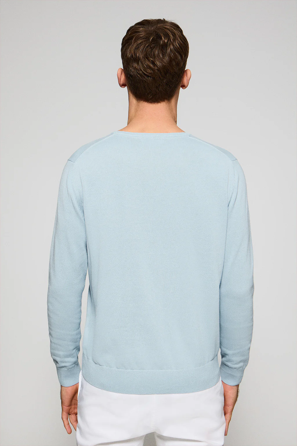 Jersey azul claro de punto con cuello redondo y bordado Rigby Go - Image 2