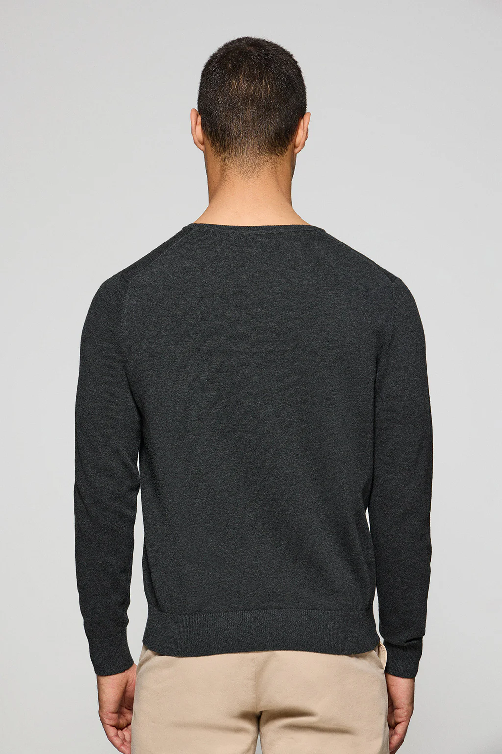 Jersey gris vigoré de punto con cuello redondo y bordado Rigby Go - Image 4