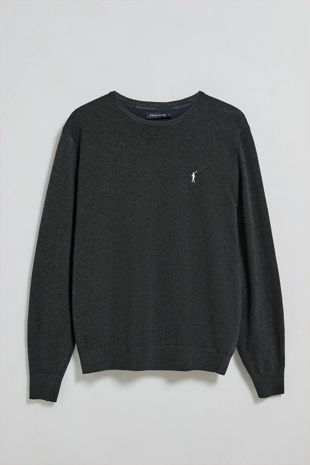 Jersey gris vigoré de punto con cuello redondo y bordado Rigby Go - Image 5
