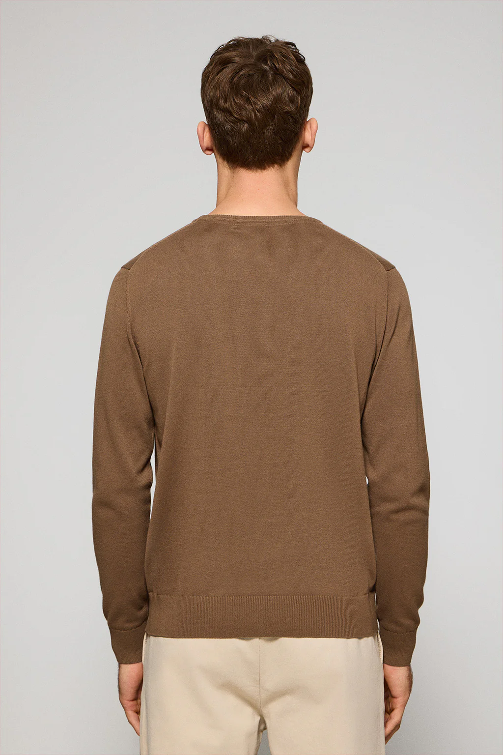 Jersey color moca de punto con cuello redondo y bordado Rigby Go - Image 4