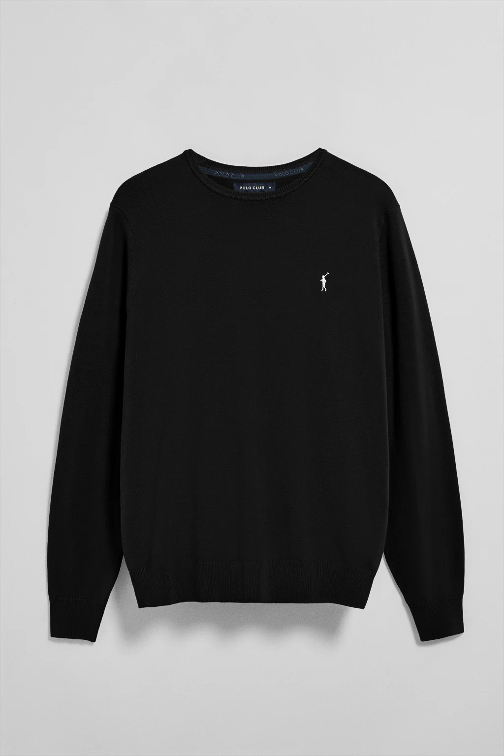 Jersey negro de punto con cuello redondo y bordado Rigby Go - Image 5