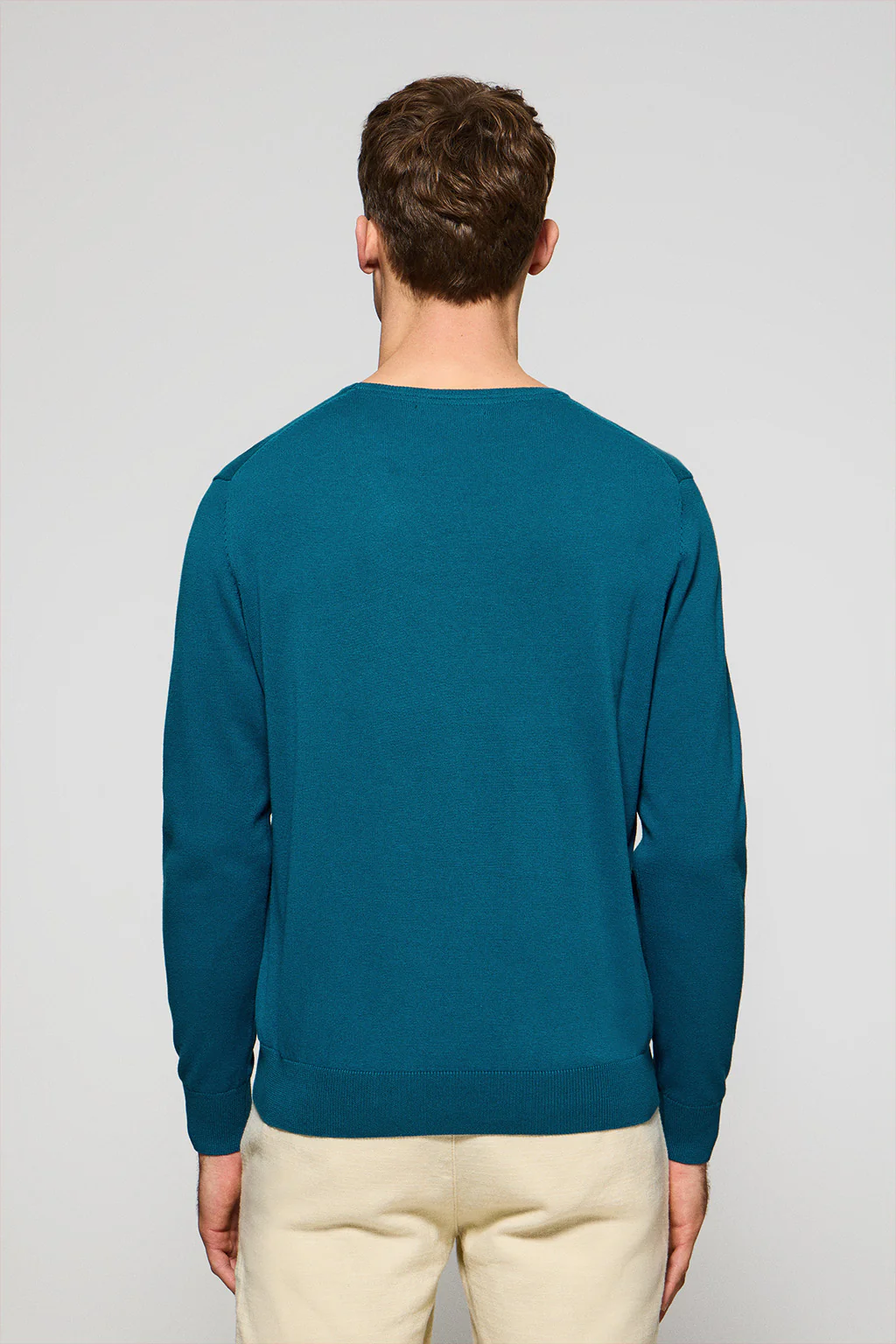 Jersey azul verdoso de punto con cuello redondo y bordado Rigby Go - Image 4