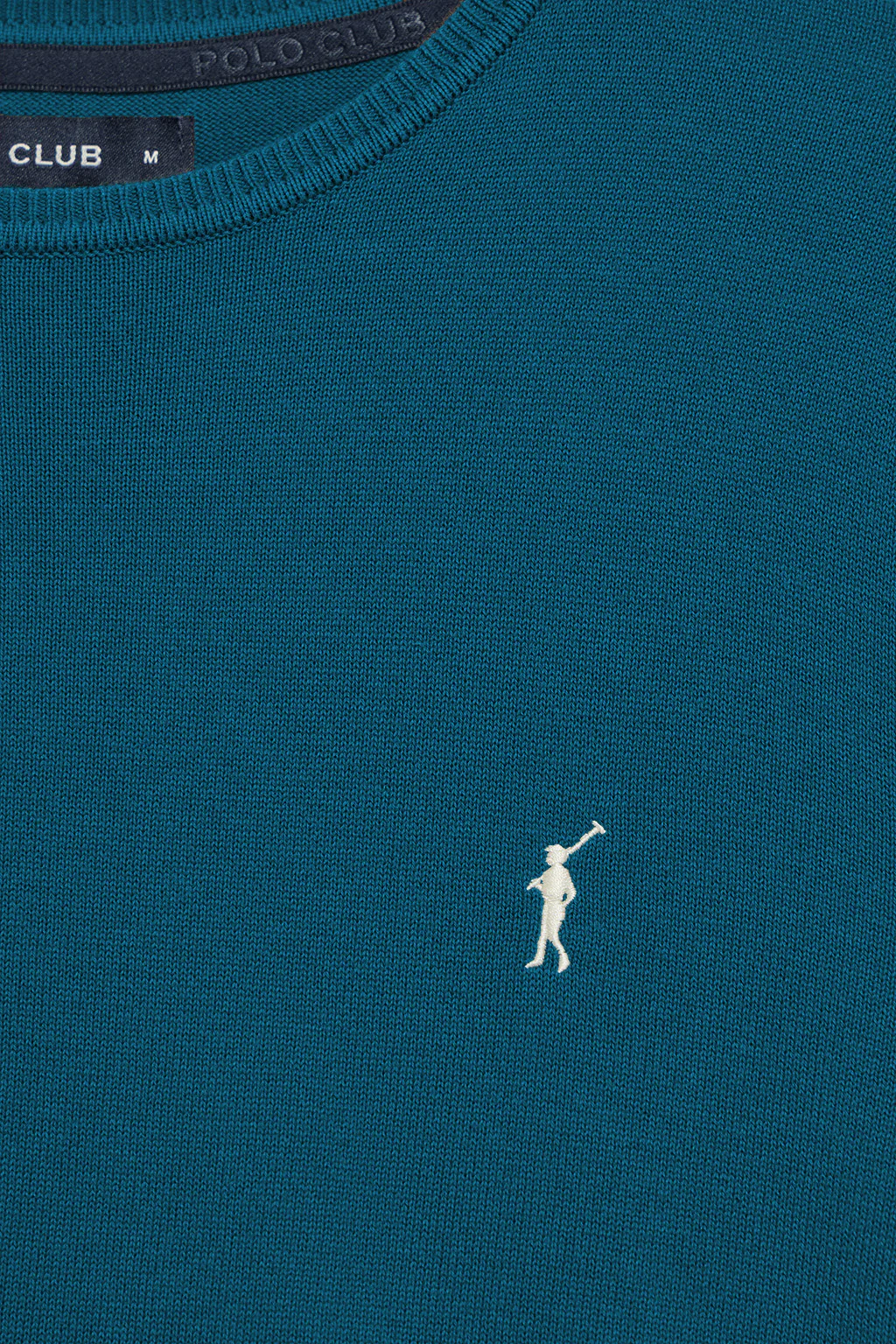 Jersey azul verdoso de punto con cuello redondo y bordado Rigby Go - Image 6