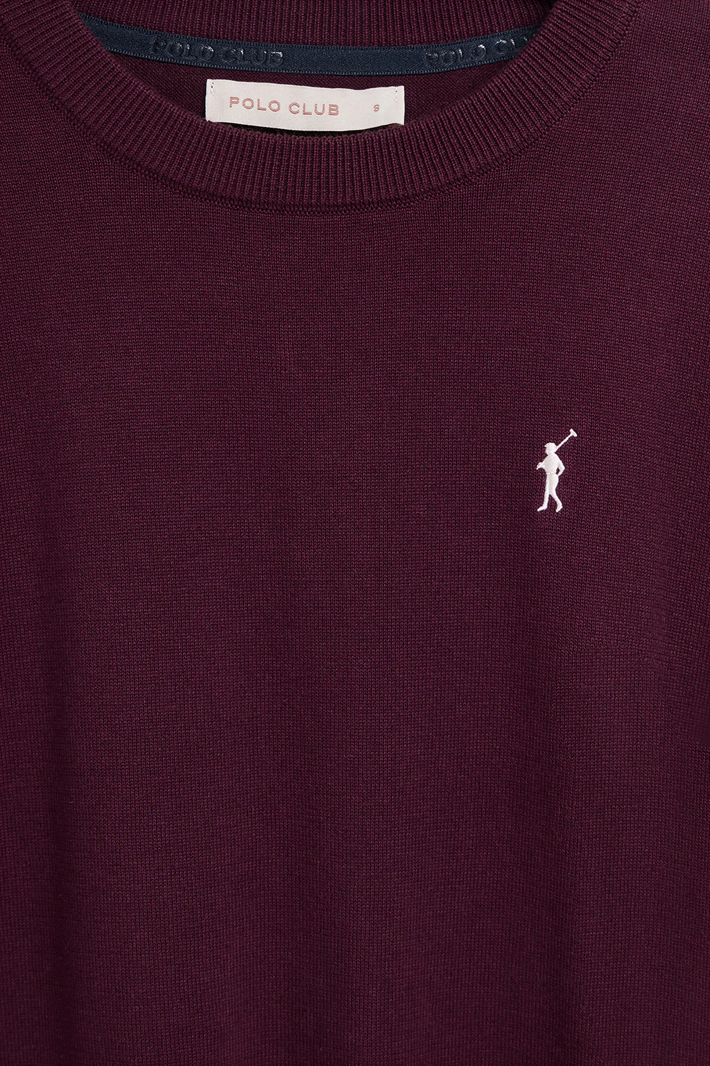 Jersey de punto color ciruela con cuello redondo y logo bordado Rigby Go - Image 10