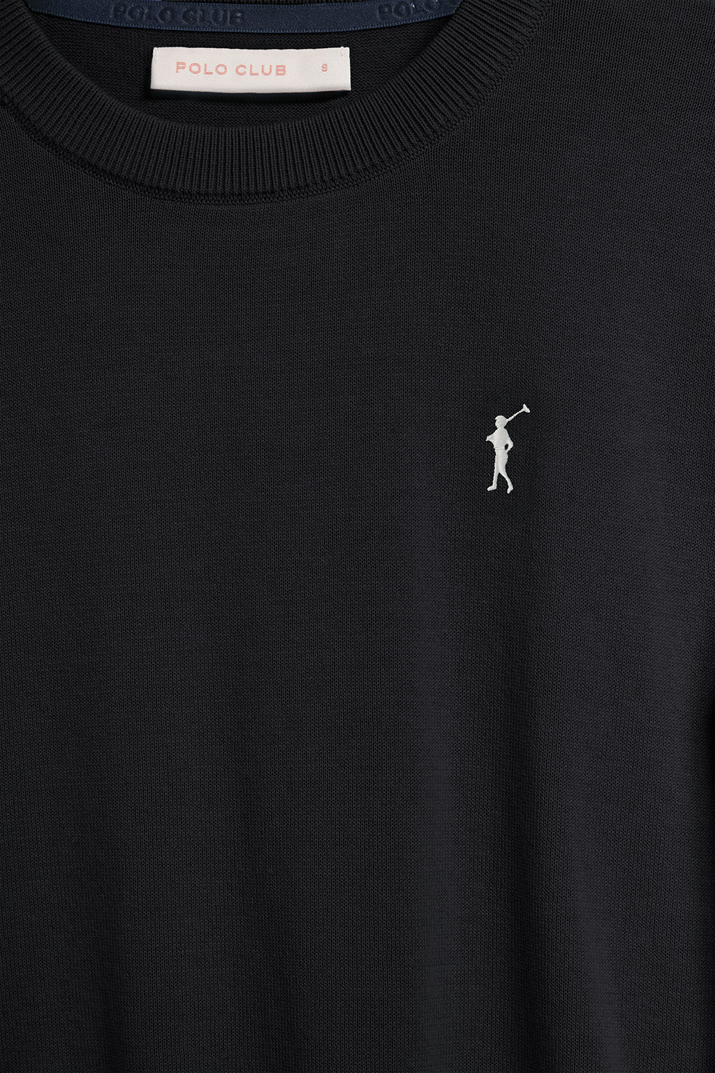 Jersey de punto negro con cuello redondo y logo bordado Rigby Go - Image 6