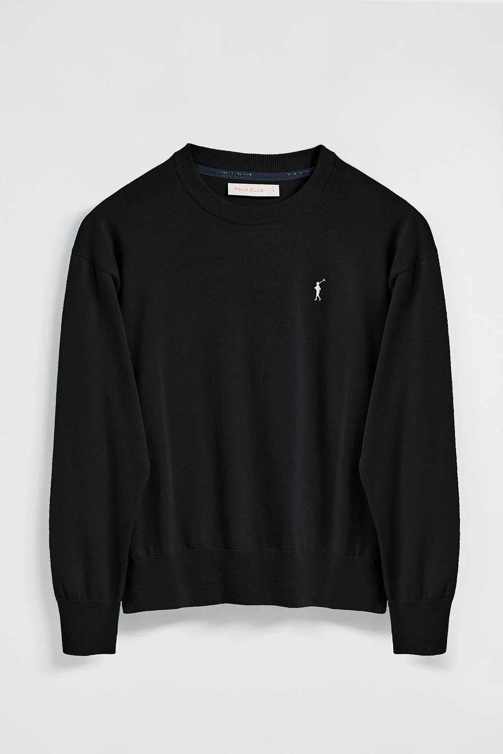Jersey de punto negro con cuello redondo y logo bordado Rigby Go - Image 8