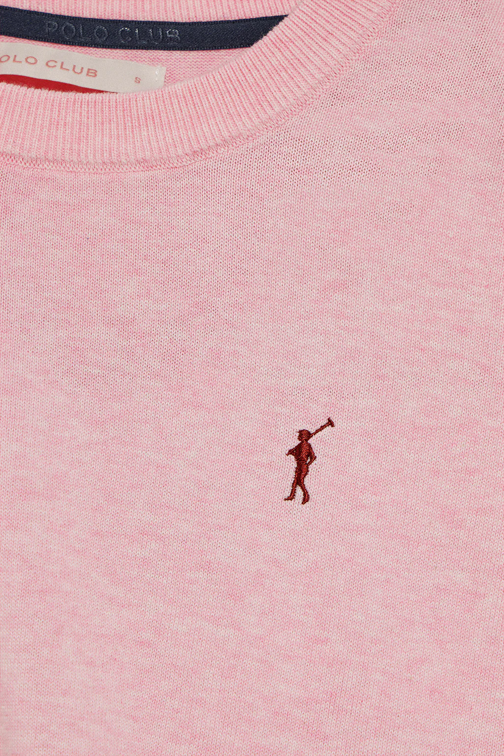 Jersey de punto color rosa vigoré con cuello redondo y logo bordado Rigby Go - Image 10