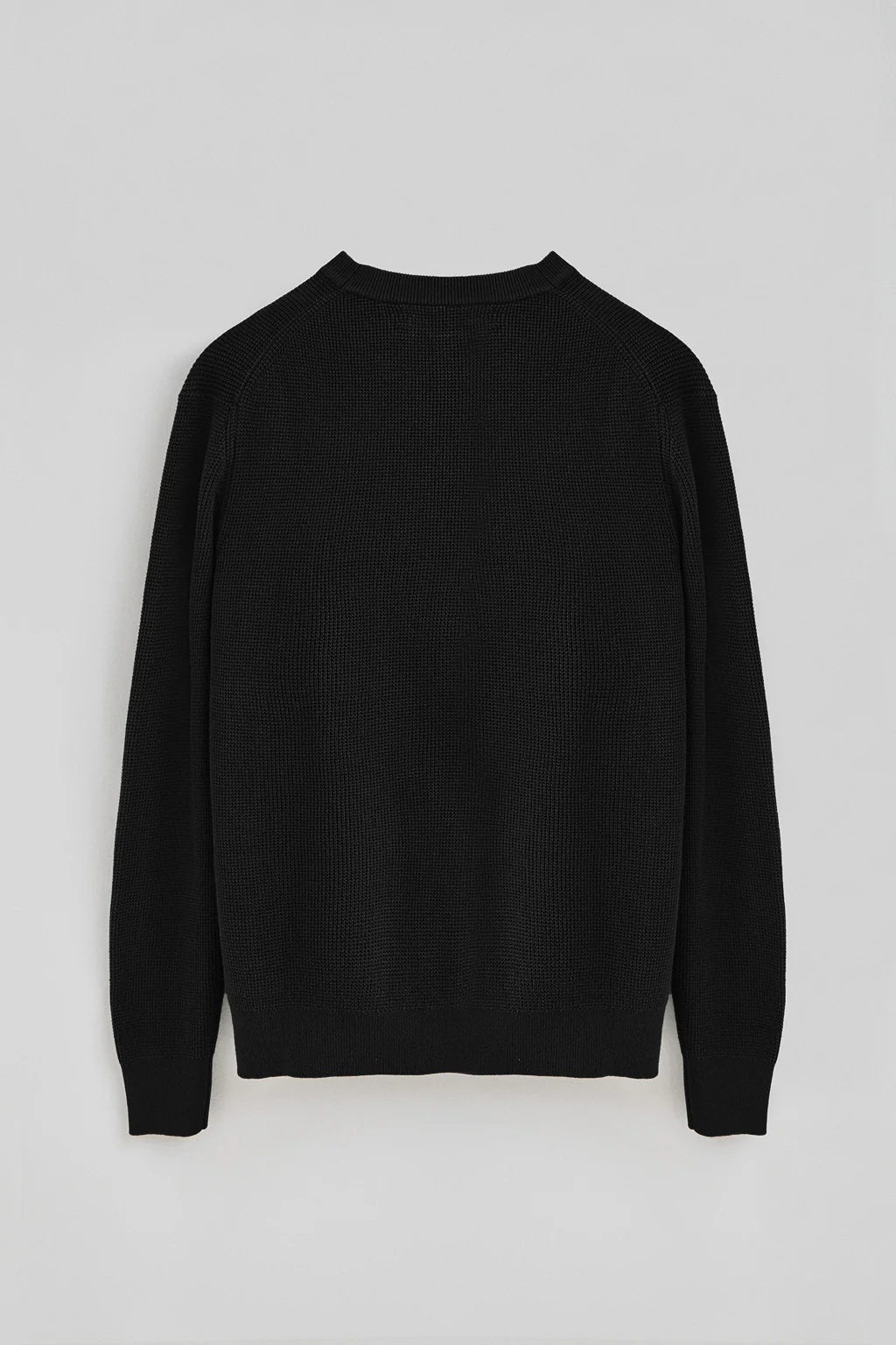 Jersey negro de cuello redondo con estructura waffle y bordado Rigby Go - Image 7