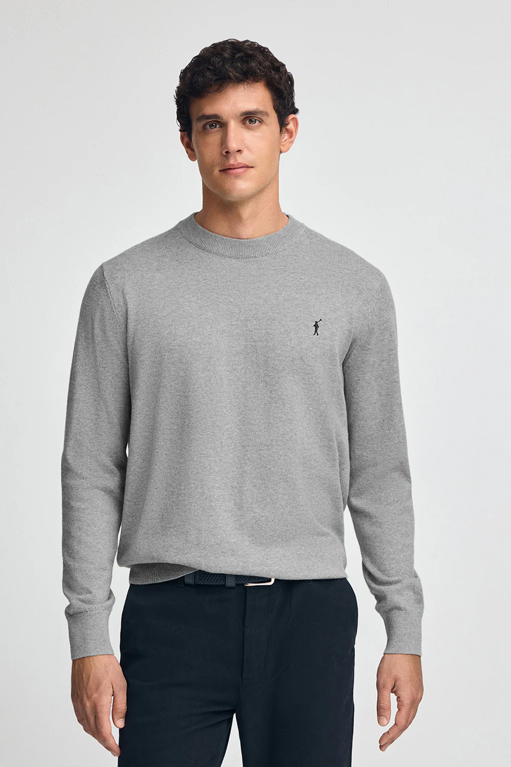 Jersey gris vigoré de mezcla de lana y bordado Rigby Go