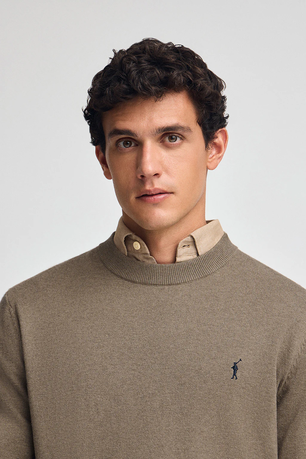Jersey marrón oscuro vigoré de mezcla de lana y bordado Rigby Go - Image 2