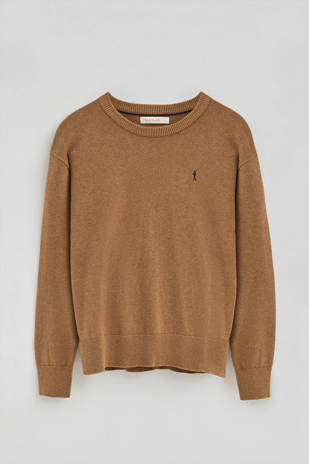 Jersey camel vigoré y cuello redondo en mezcla de lana y bordado Rigby Go - Image 5
