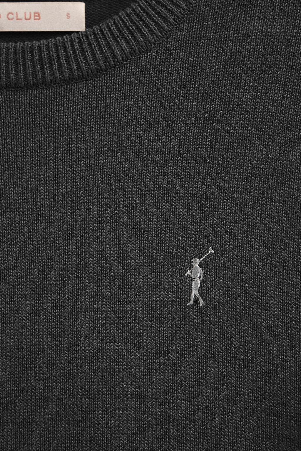 Jersey gris oscuro vigoré y cuello redondo en mezcla de lana y bordado Rigby Go - Image 6