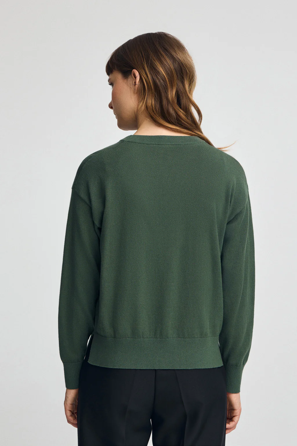 Jersey verde lodo de cuello redondo con mezcla de lana y bordado Rigby Go - Image 4
