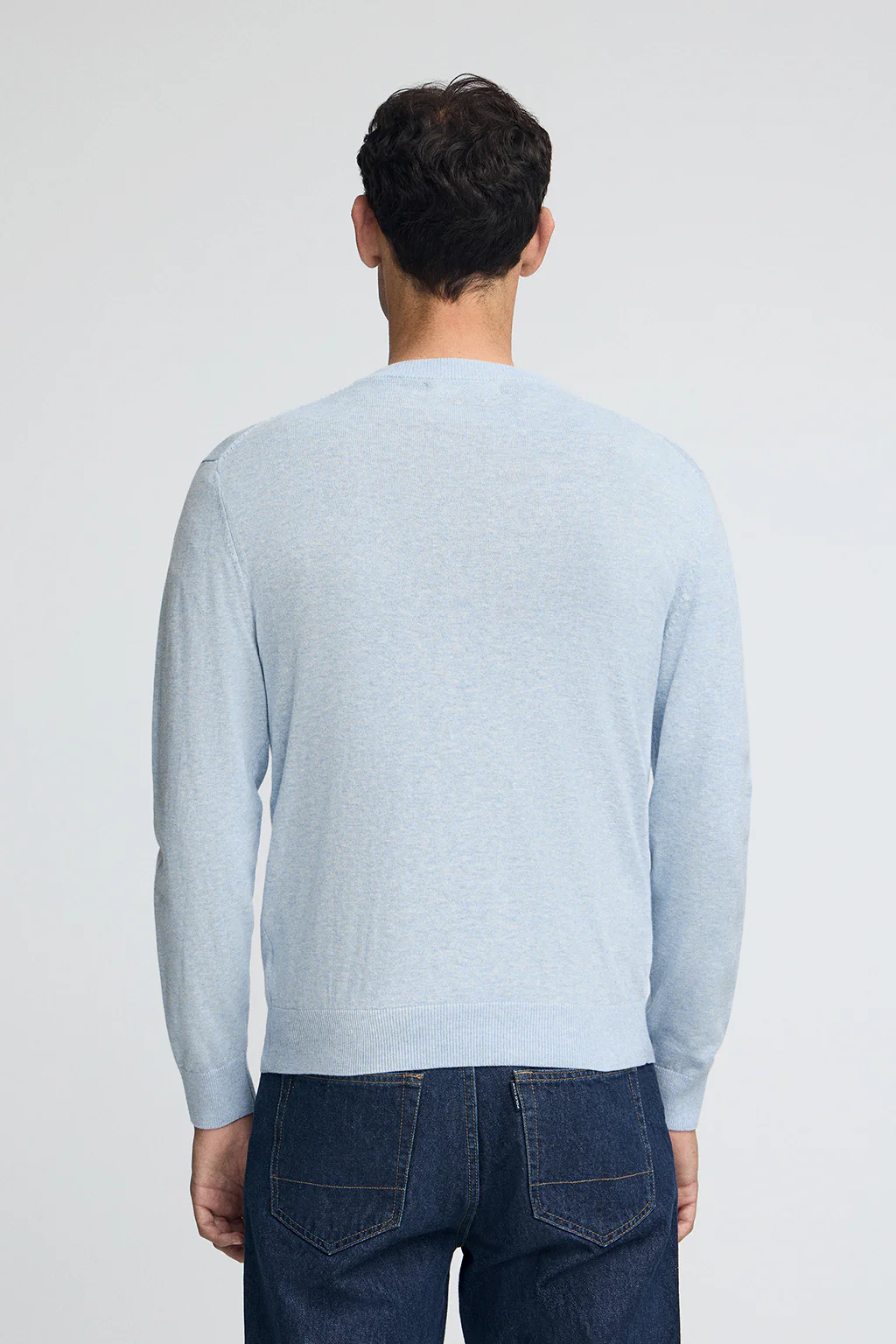 Jersey azul claro vigoré de algodón con cuello de pico y bordado Rigby Go - Image 4