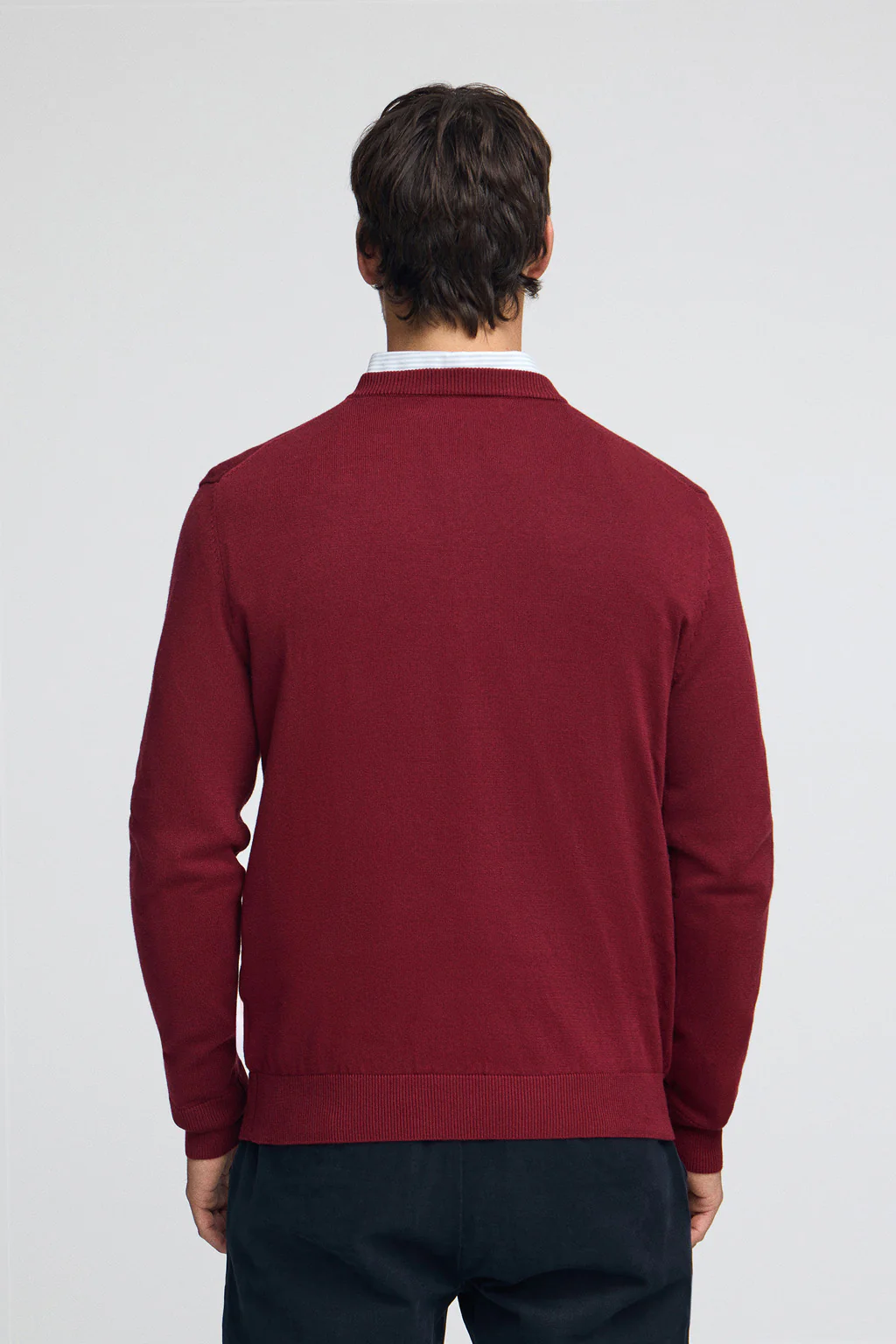 Jersey granate de algodón con cuello de pico y bordado Rigby Go - Image 4