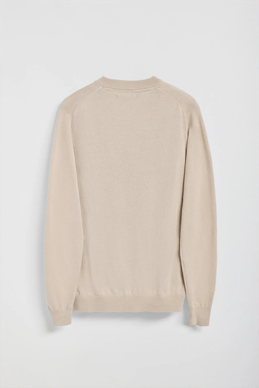 Jersey de punto beige con cuello de pico y bordado Rigby Go - Image 7