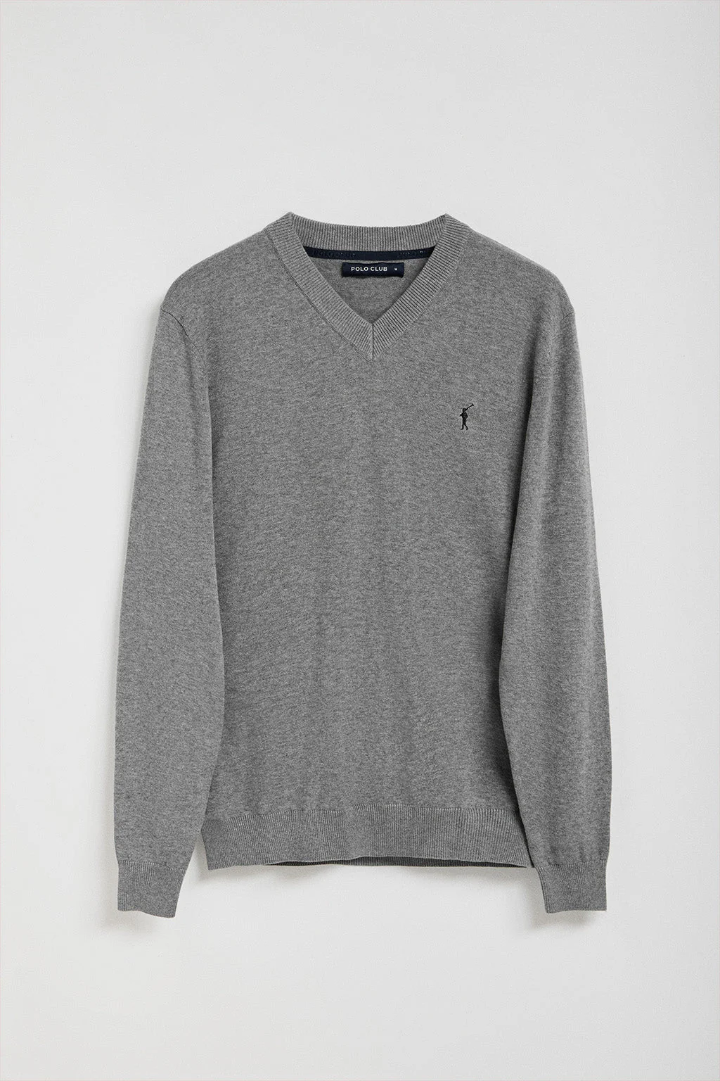 Jersey de punto gris vigoré con cuello de pico y bordado Rigby Go - Image 5