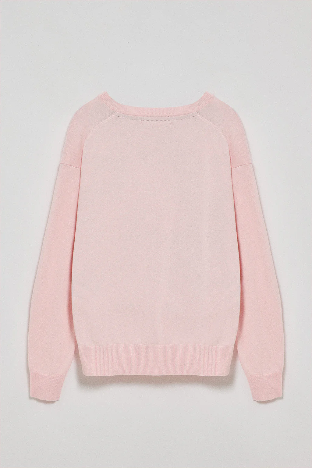 Jersey rosa de punto con cuello de pico y logo bordado Rigby Go - Image 7