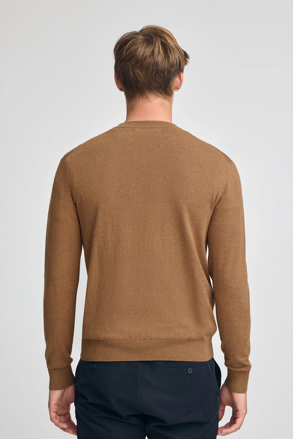 Jersey camel vigoré de cuello pico y mezcla lana con bordado Rigby Go - Image 4