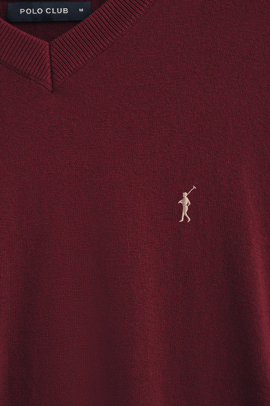 Jersey granate de cuello pico y mezcla lana con bordado Rigby Go - Image 6