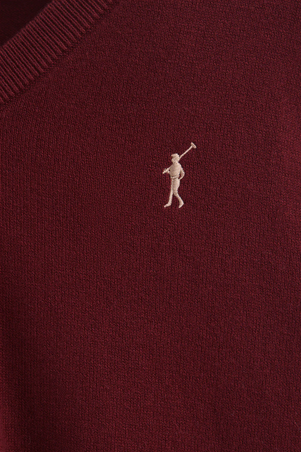 Jersey granate de cuello pico con mezcla de lana y bordado Rigby Go - Image 6