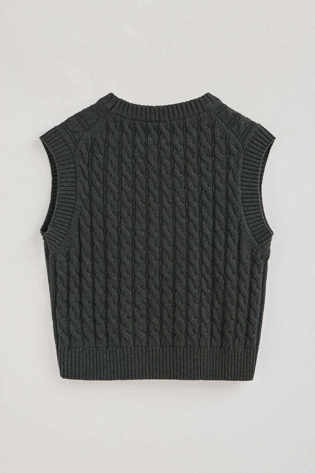 Chaleco de punto trenzado gris oscuro vigoré Polo Club - Image 7