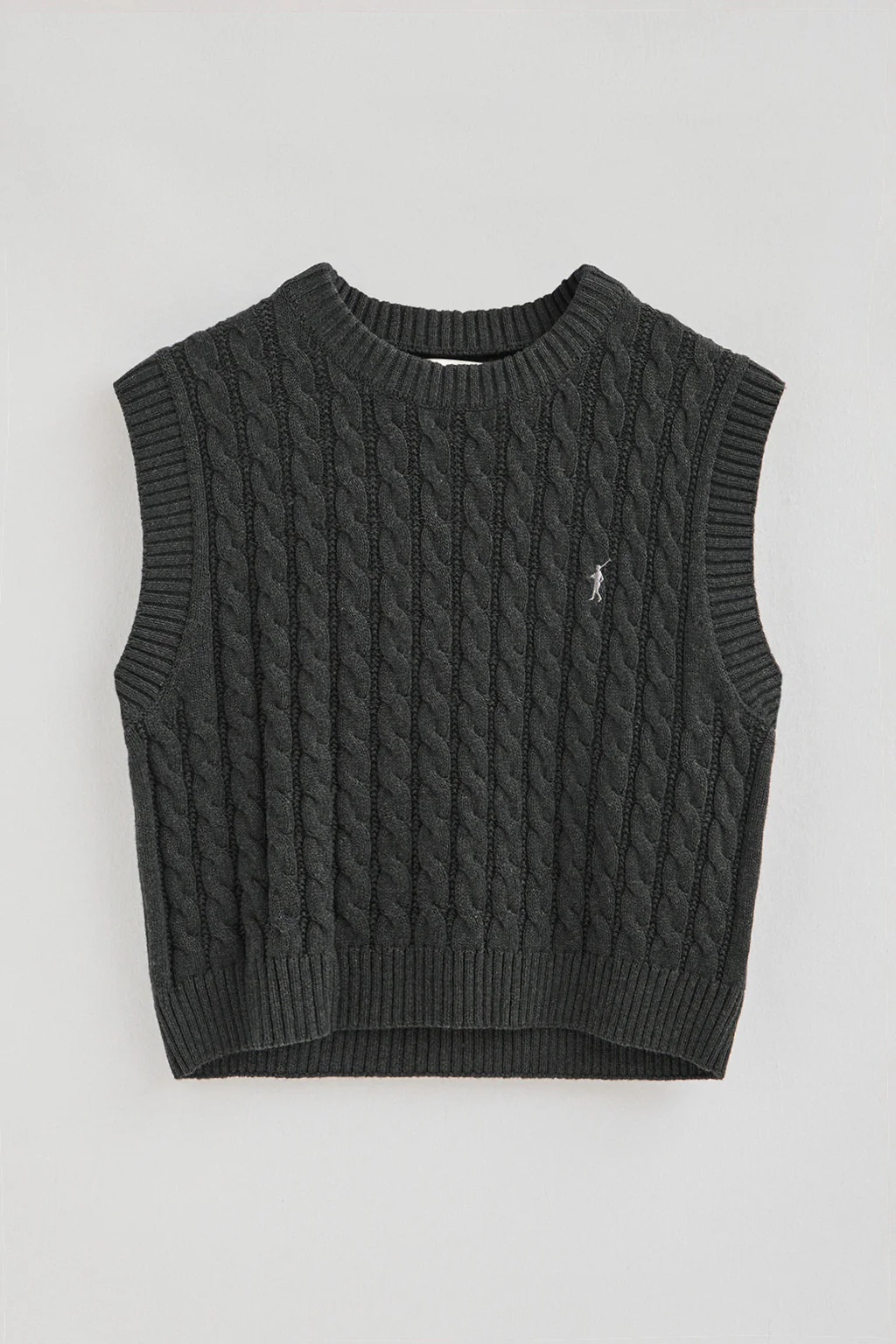 Chaleco de punto trenzado gris oscuro vigoré Polo Club - Image 8