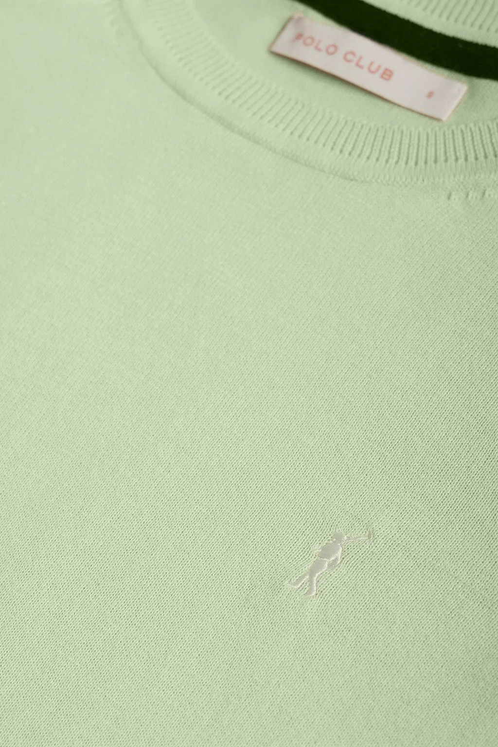 Jersey verde suave de punto básico con cuello redondo y logo Rigby Go - Image 6