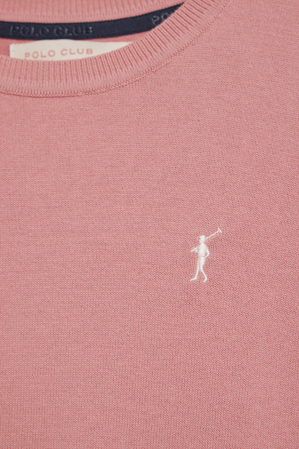 Jersey rosa empolvado de punto con cuello redondo de manga corta y bordado Rigby Go - Image 5
