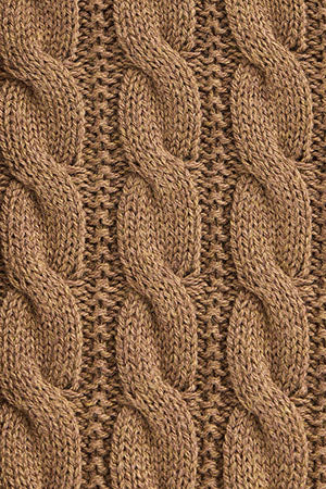 Cárdigan camel vigoré de punto trenzado con bordado Rigby Go - Image 8