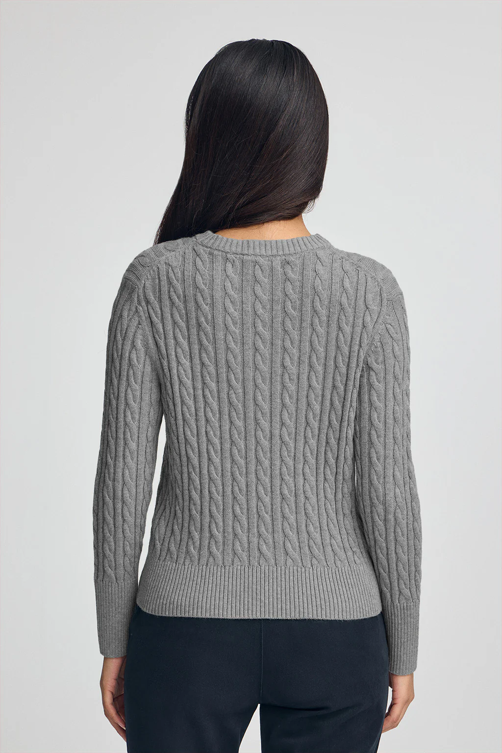 Jersey gris vigoré de cuello redondo en mezcla de lana con bordado Rigby Go - Image 4