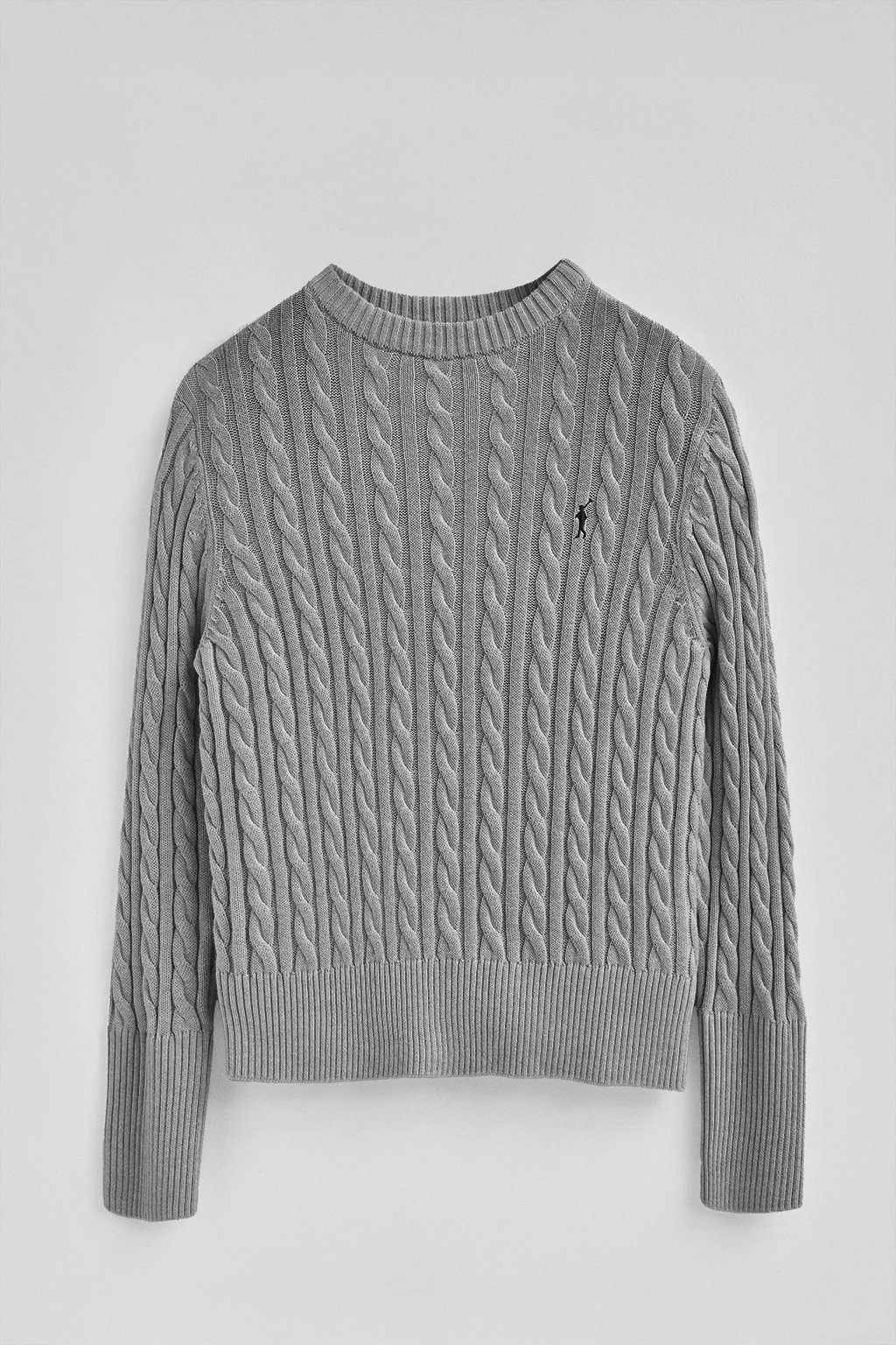 Jersey gris vigoré de cuello redondo en mezcla de lana con bordado Rigby Go - Image 5