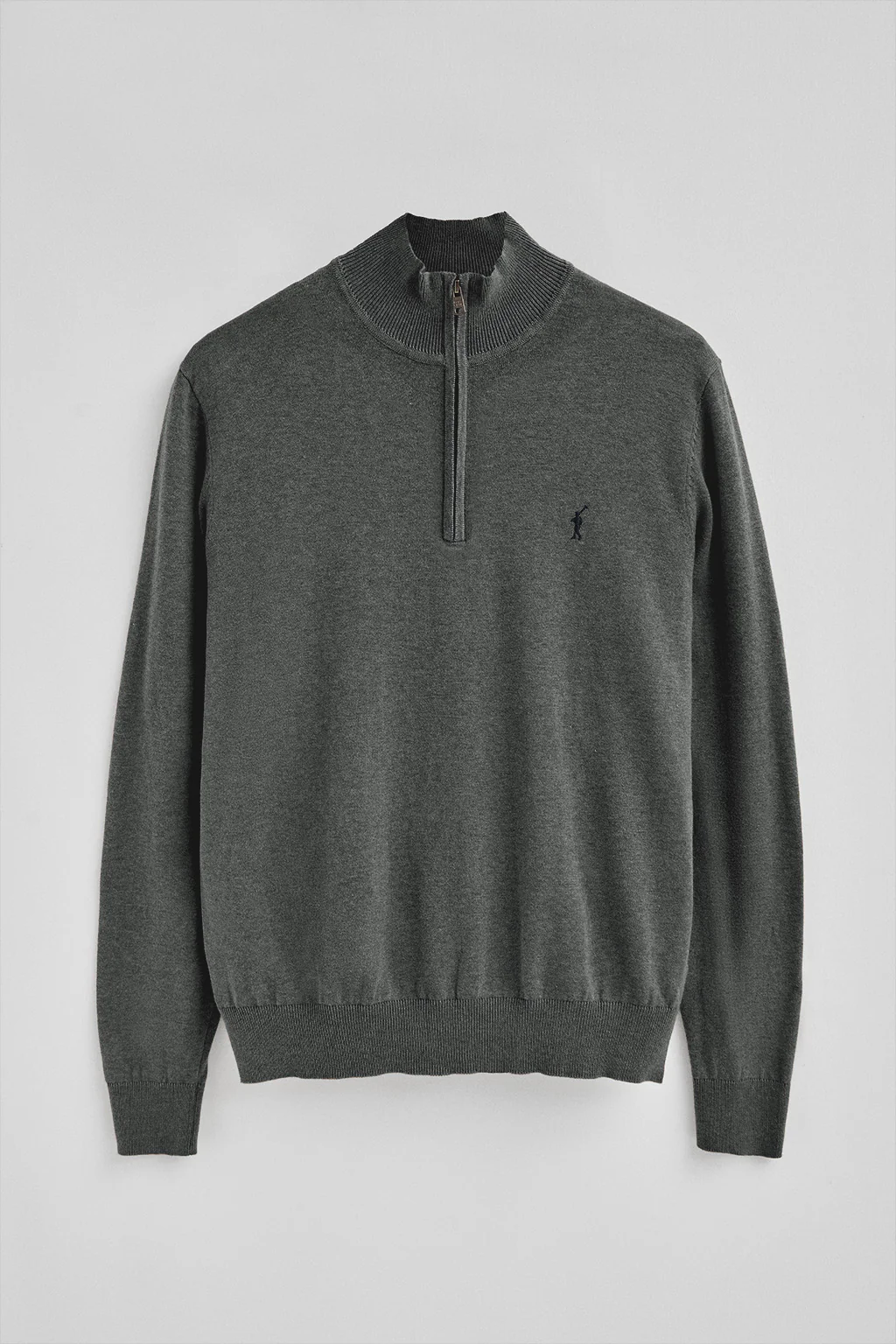 Jersey gris oscuro vigoré de algodón con cuello de media cremallera y bordado Rigby Go - Image 7
