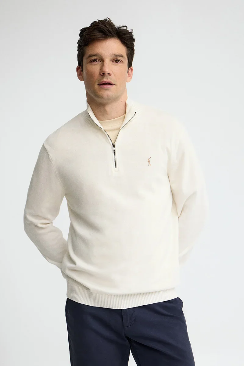 Jersey color crudo de cuello cremallera con logo Rigby Go - Image 2