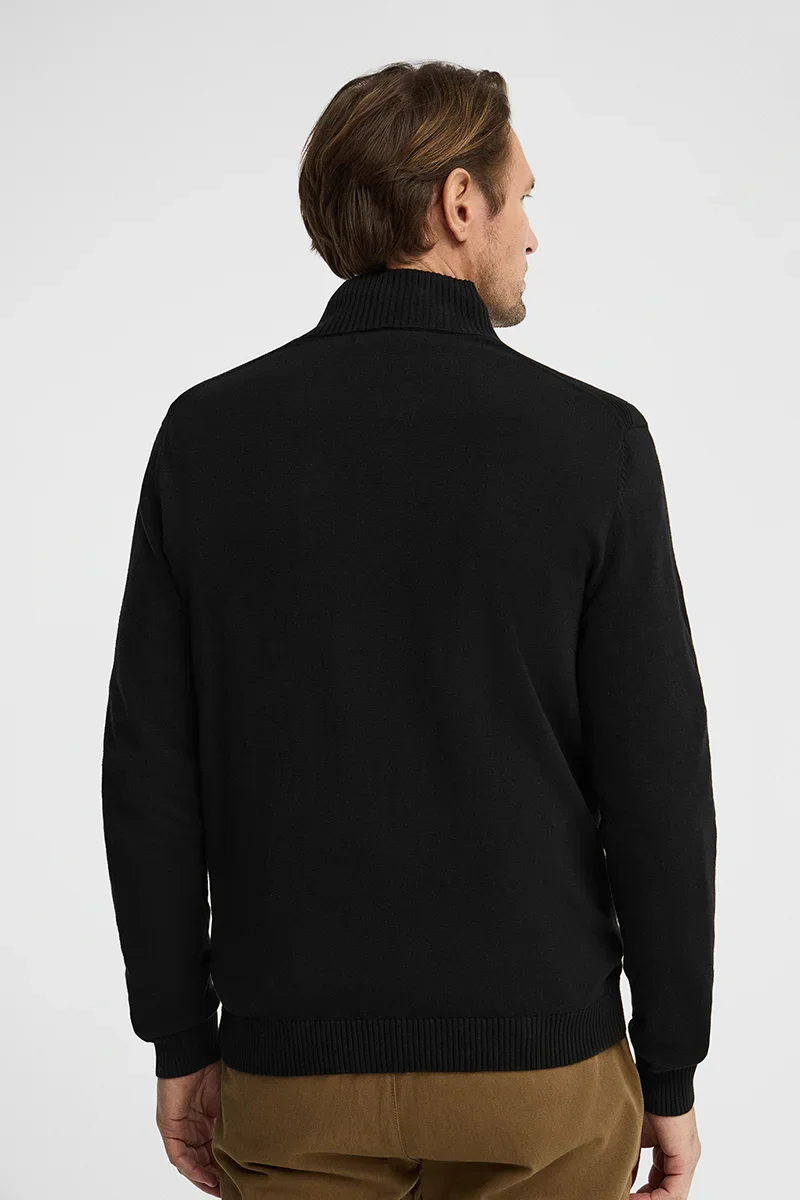 Jersey negro de cuello cremallera con logo Rigby Go - Image 5