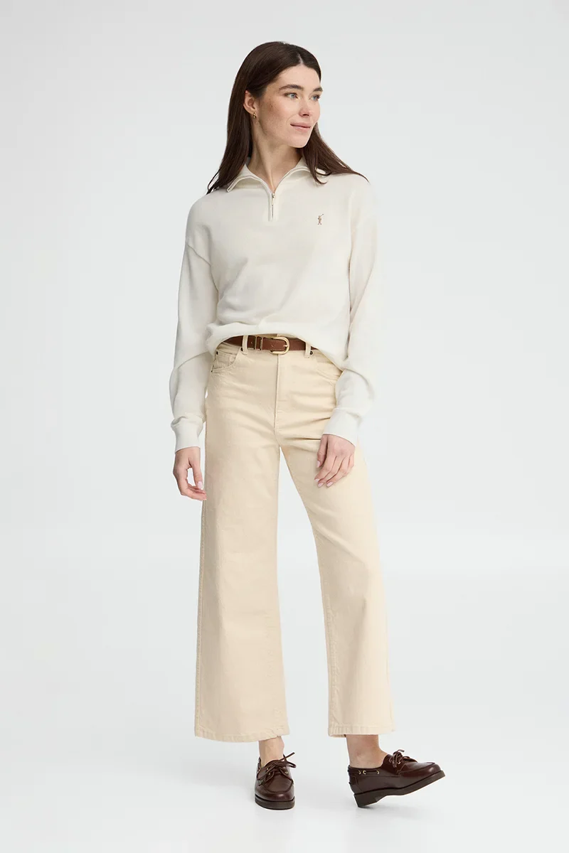 Jersey color crudo de cuello cremallera con bordado Rigby Go - Image 3