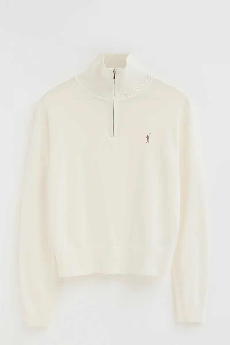 Jersey color crudo de cuello cremallera con bordado Rigby Go - Image 5