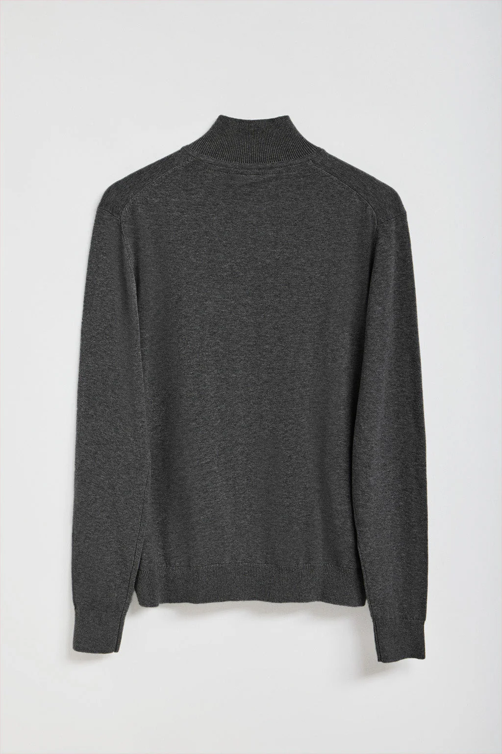 Jersey de punto gris oscuro vigoré con cremallera y logo bordado Rigby Go - Image 7