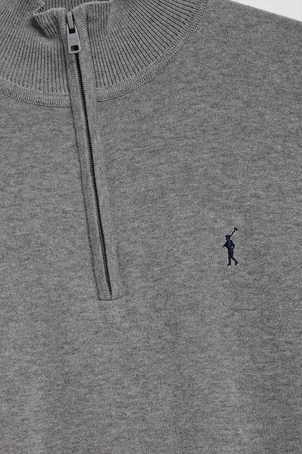 Jersey de punto gris vigoré con cremallera y logo bordado Rigby Go - Image 6