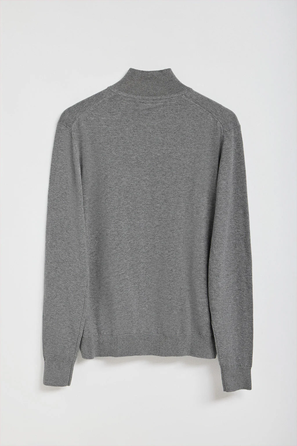 Jersey de punto gris vigoré con cremallera y logo bordado Rigby Go - Image 7