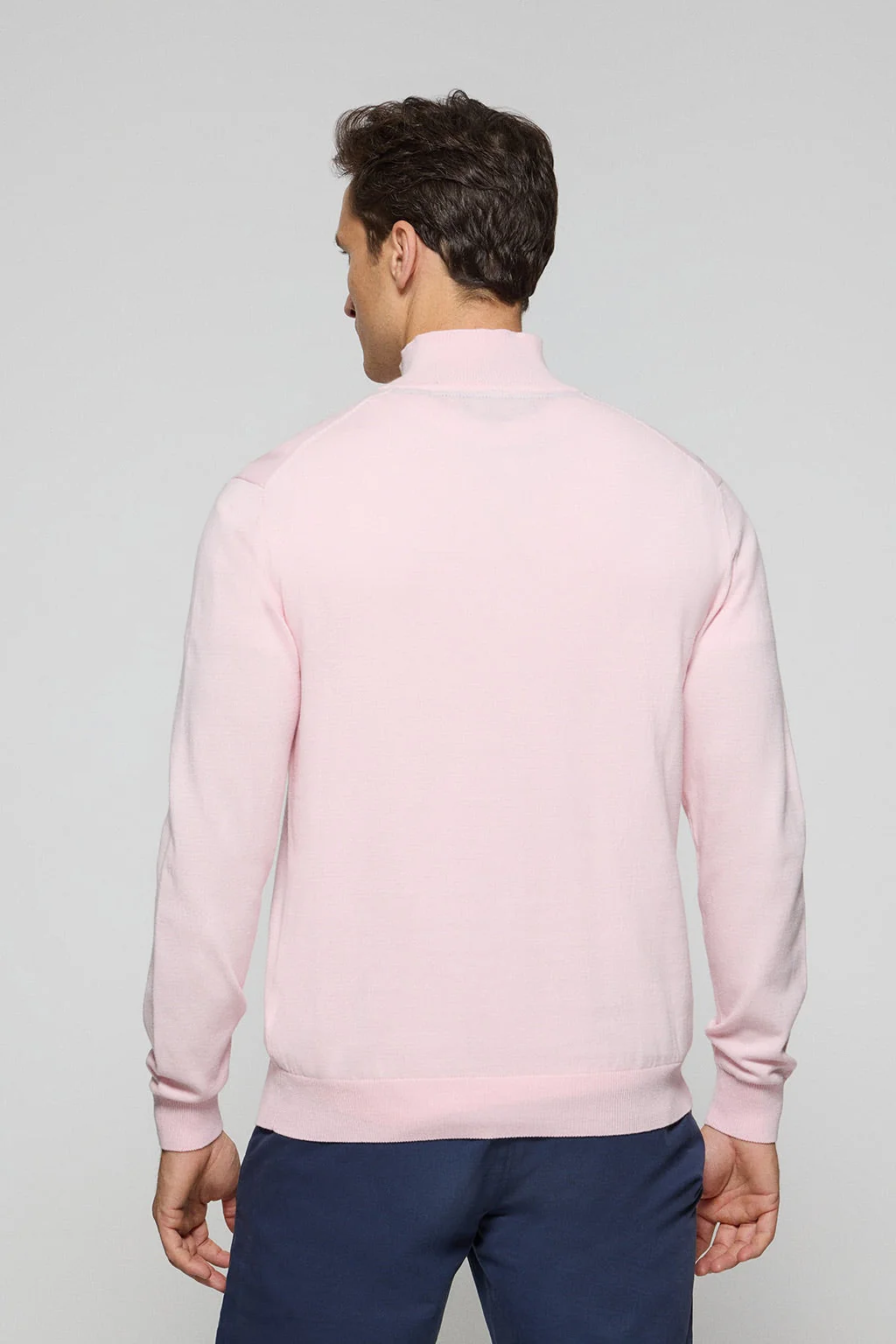 Jersey de punto rosa con cremallera y logo bordado Rigby Go - Image 4