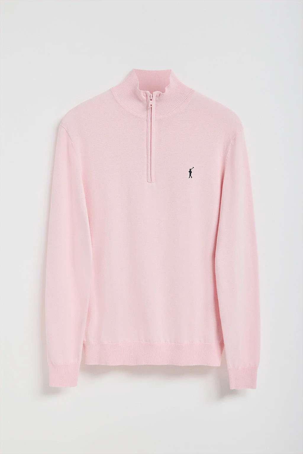 Jersey de punto rosa con cremallera y logo bordado Rigby Go - Image 8
