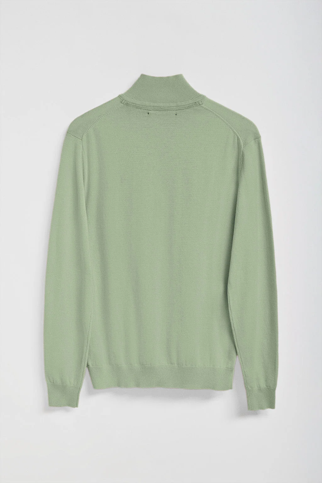 Jersey de punto verde jade con cremallera y logo bordado Rigby Go - Image 7