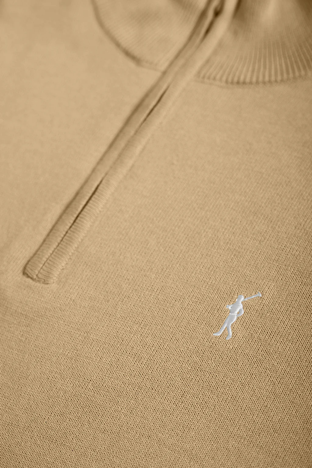 Jersey color camel de punto de cuello subido y cremallera y logo Rigby Go - Image 7