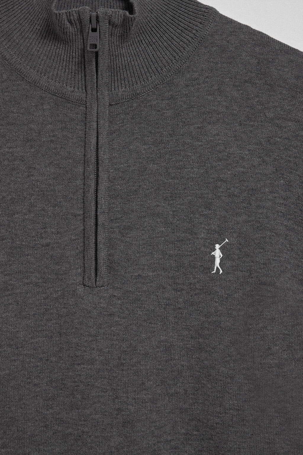 Jersey gris oscuro vigoré de punto con cremallera y logo bordado Rigby Go - Image 6