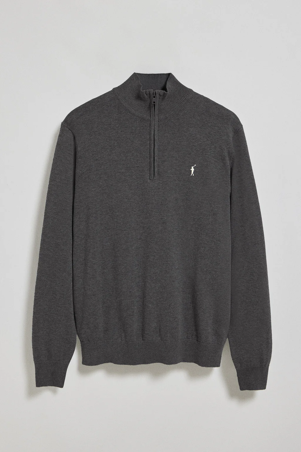 Jersey gris oscuro vigoré de punto con cremallera y logo bordado Rigby Go - Image 7